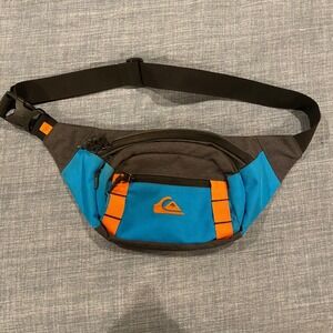 Quiksilver Orange Blue Gray Zippered Waist Pack Fanny Bag